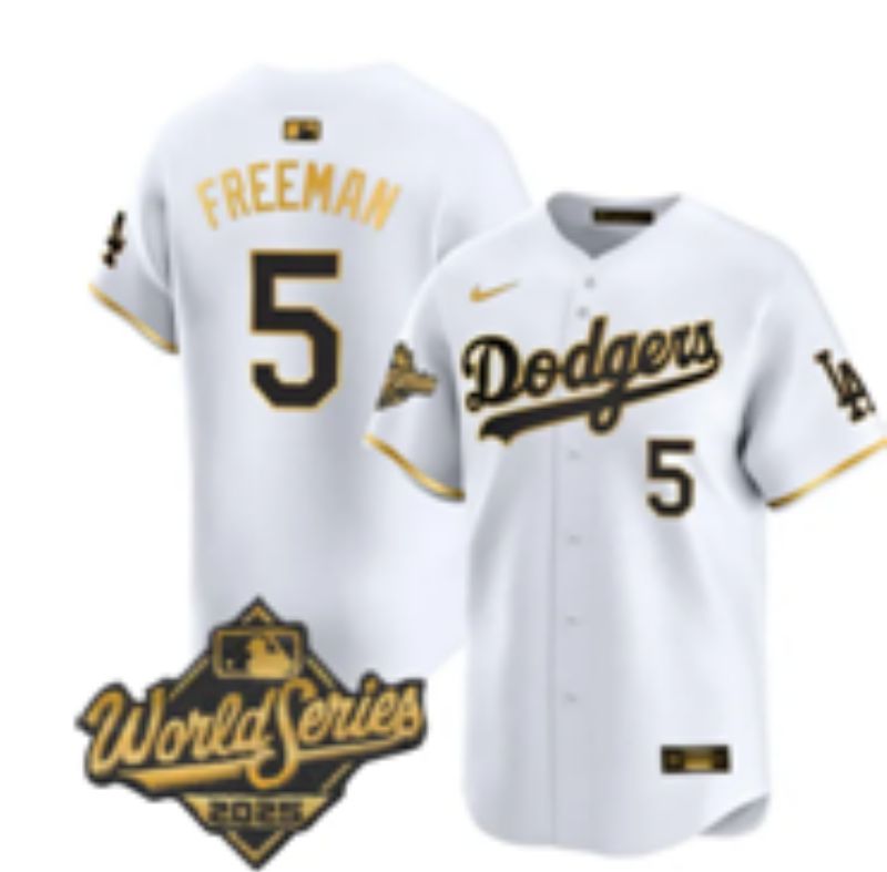 Men Los Angeles Dodgers #5 Freeman White Gold 2026 Nike Game MLB Jersey 001->los angeles dodgers->MLB Jersey